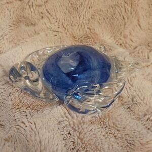 Art Glass‎ Turtle Figurine Cobalt Blue Accent Decor Collectible Paperweight